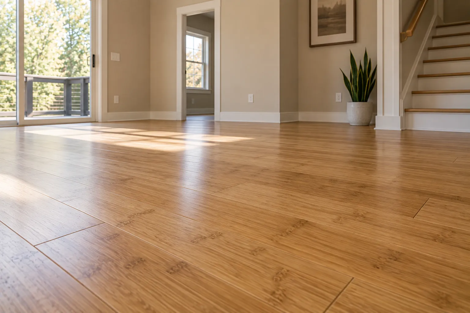 Bamboo flooring installation image